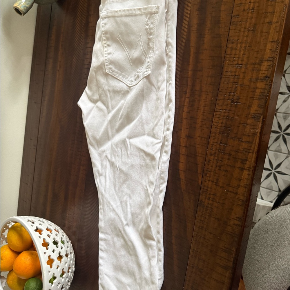 Mother White Slim Denim Jeans